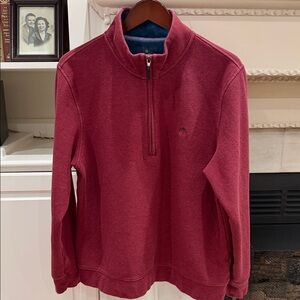 Brooks Brothers Quarter Zip Pullover XL Burgundy Merlot French Terry Logo